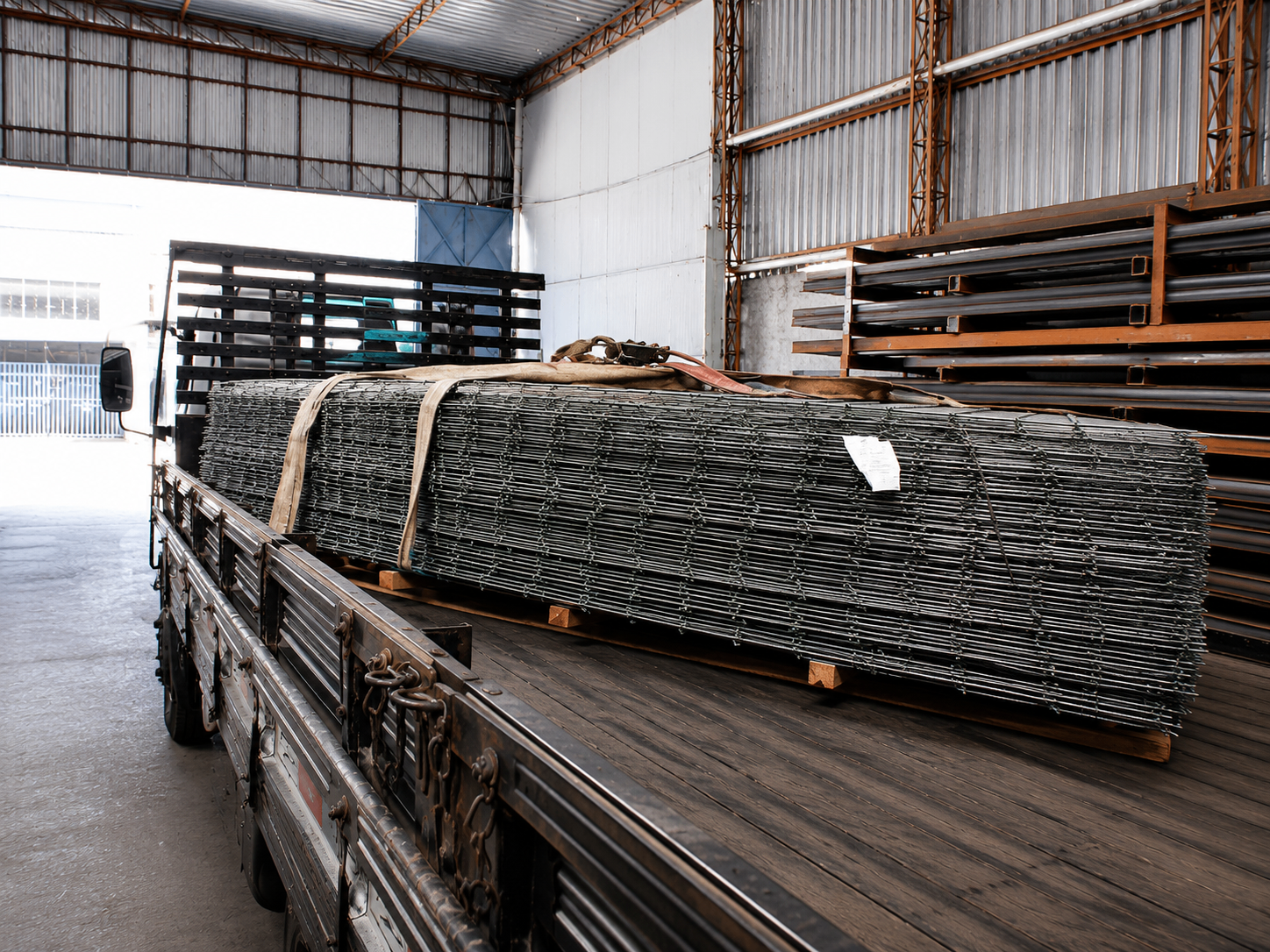 Materiais metálicos preparados para transporte e entrega